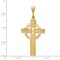 14K Yellow Gold Celtic Cross Pendant Charm Jewelry 46mm x 21mm